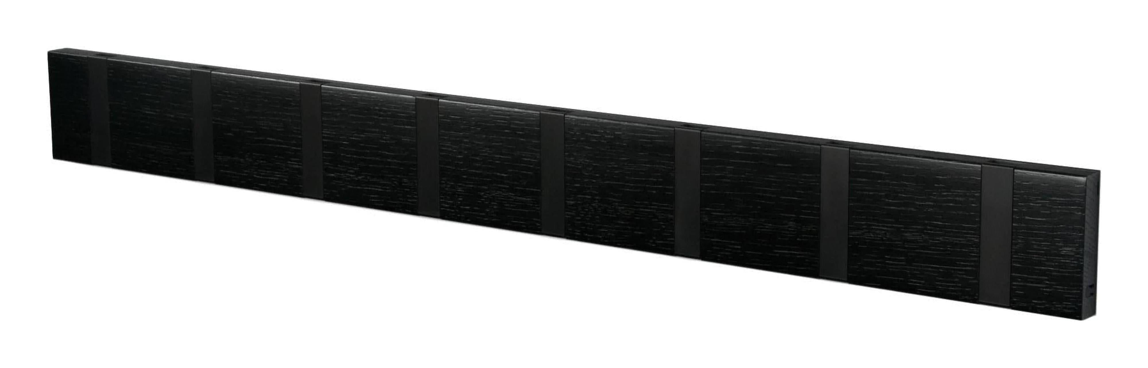 [product_category]-Loca Knax Horizontal Coat Rack 8 Hooks, Oak Black Stained/Black-LOCA-5711394180678-10891B-LOC-1