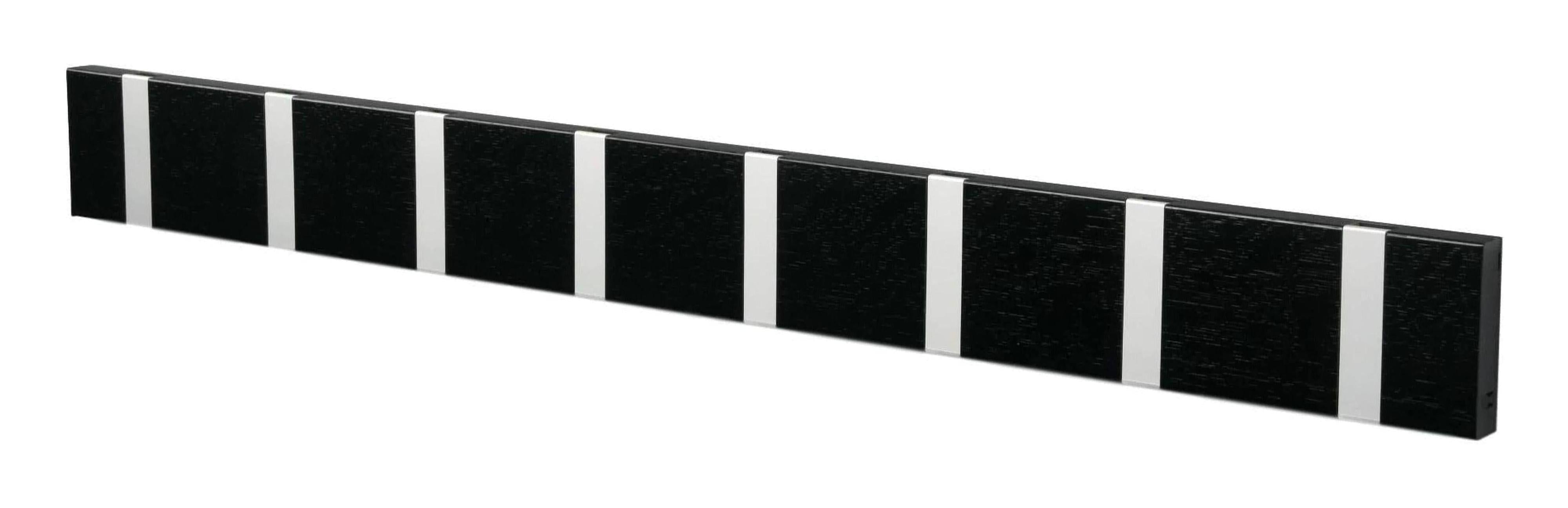 [product_category]-Loca Knax Horizontal Coat Rack 8 Hooks, Oak Black Stains/Grey-LOCA-5711394180685-10892B-LOC-1