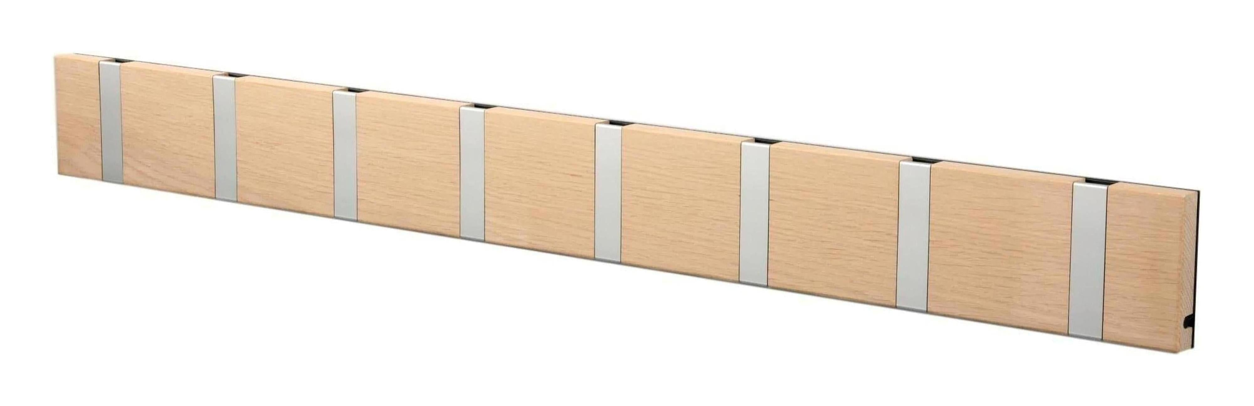 [product_category]-Loca Knax Horizontal Coat Rack 8 Hooks, Oak Limed/Grey-LOCA-5711394180630-10892-LOC-1
