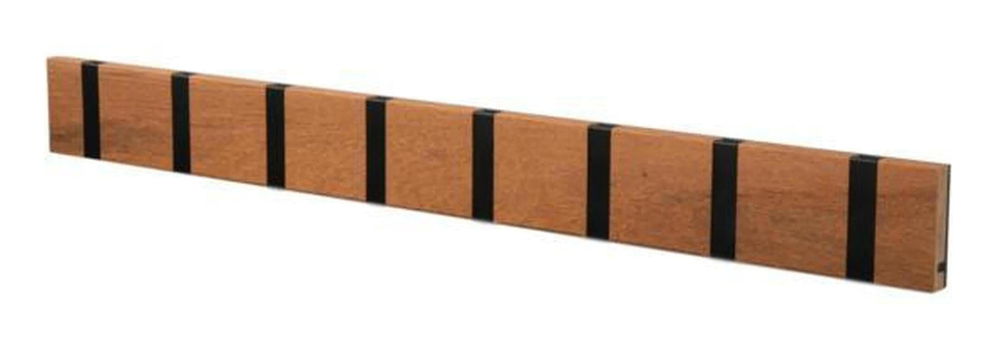 [product_category]-Loca Knax Horizontal Coat Rack 8 Hooks, Teak Oiled/Black-LOCA-5711394180142-108131O-LOC-1