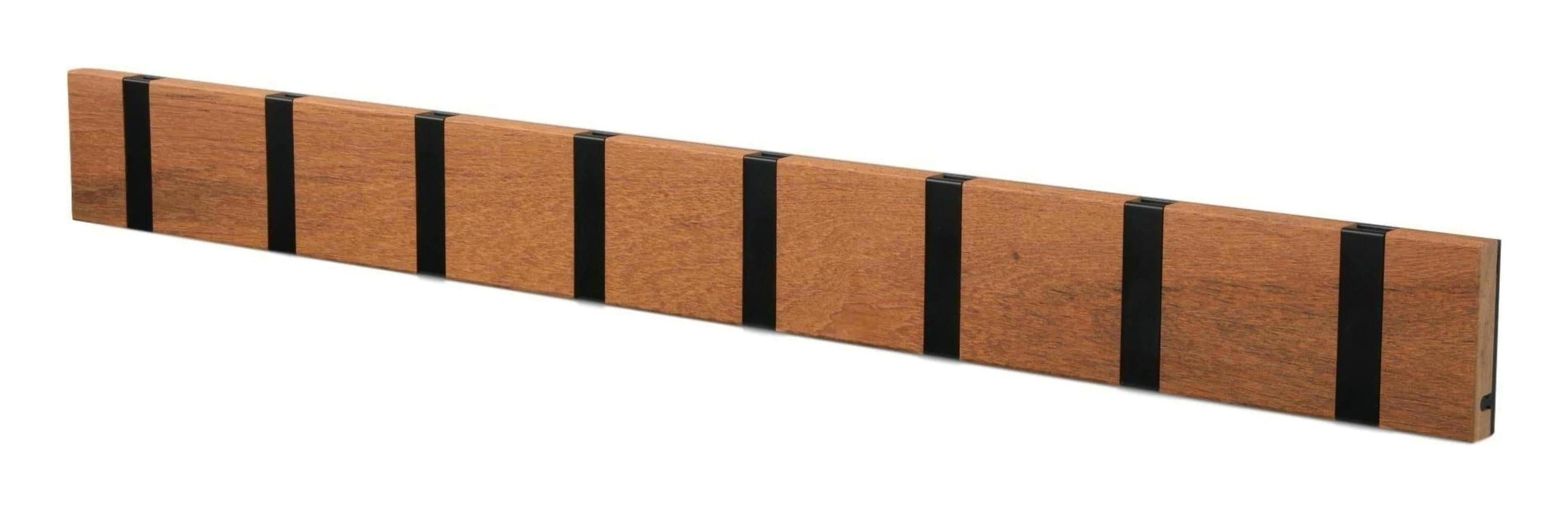 [product_category]-Loca Knax Horizontal Coat Rack 8 Hooks, Teak Untreated/Black-LOCA-5711394180135-108131-LOC-1
