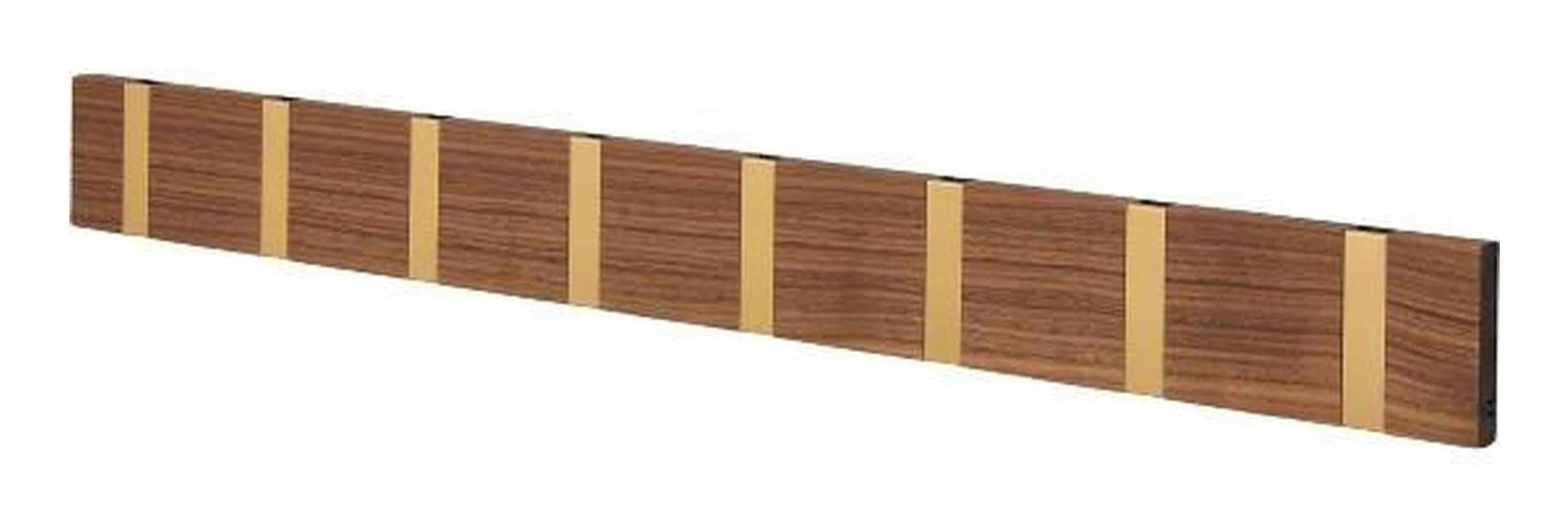 [product_category]-Loca Knax Horizontal Coat Rack 8 Hooks, Walnut/Brass-LOCA-5711394954675-108113-LOC-1