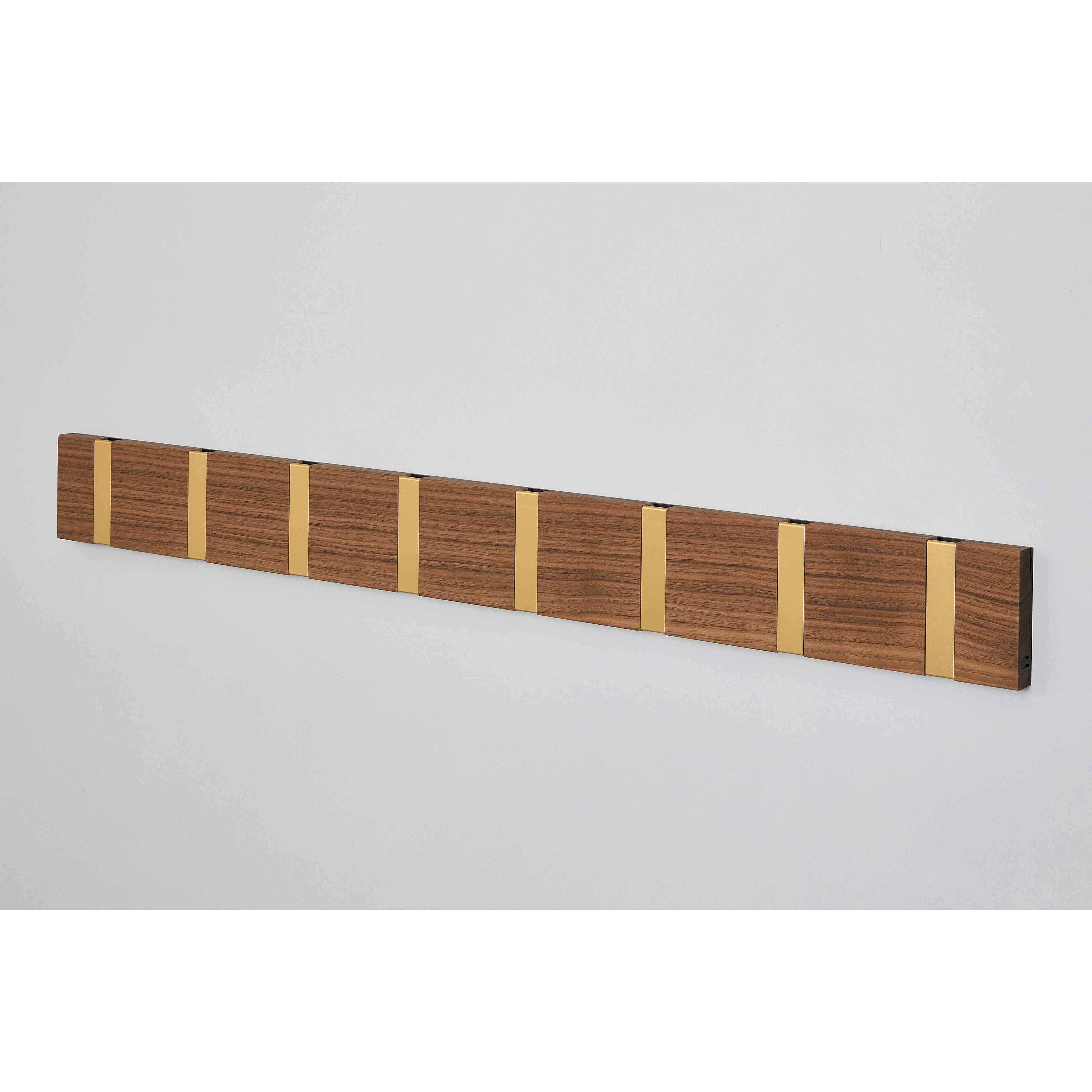 [product_category]-Loca Knax Horizontal Coat Rack 8 Hooks, Walnut/Brass-LOCA-5711394954675-108113-LOC-2