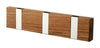 Loca Knax Lite Horisontal Coat Rack 3 Hooks, Teak ubehandlet/grå
