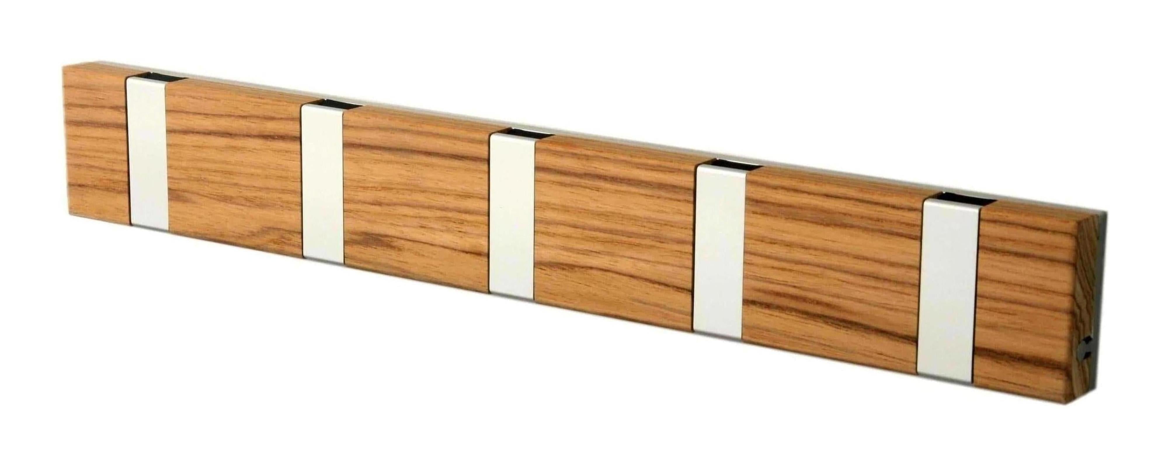 [product_category]-Loca Knax Lite Horizontal Coat Rack 5 Hooks, Teak Untreated/Grey-LOCA-5711394953401-905132-LOC-1