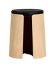 Loca Knax Stool Oak Soap/Black Leather Cushion, Large