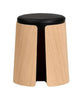 Loca Knax Stool Oak Soaped/Black Leather Cushion, Small