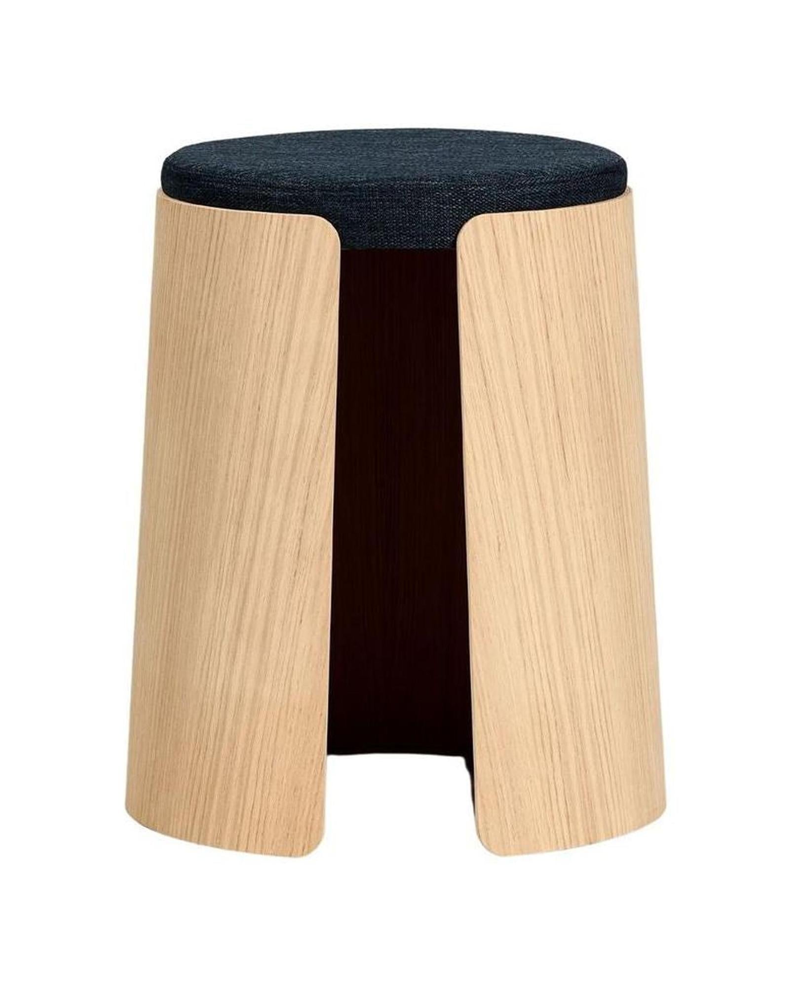 [product_category]-Loca Knax Stool Oak Soaped/Dark Blue Fabric Cushion, Large-LOCA-5711394954514-140699-LOC-1