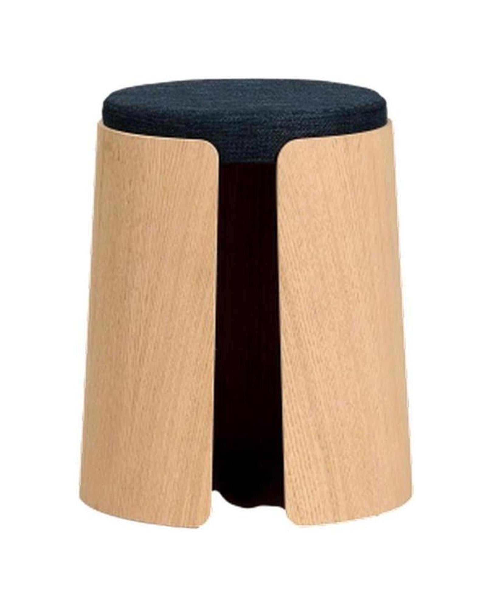 [product_category]-Loca Knax Stool Oak Soaped/Dark Blue Fabric Cushion, Medium-LOCA-5711394954477-140499-LOC-1