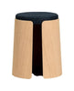 Loca Knax Stool Oak Soaped/Dark Blue Fabric Cushion, Medium