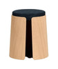 Loca Knax Stool Oak Soaped/Dark Blue Fabric Cushion, Small