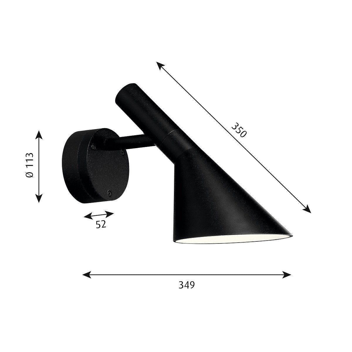 [product_category]-Louis Poulsen Aj 50 Wall Lamp, Black-Louis Poulsen-5703411200773-5743145803-LOU-2
