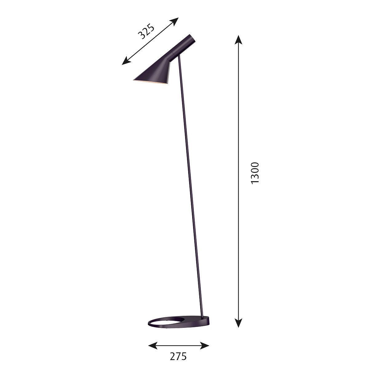[product_category]-Louis Poulsen Aj Floor Lamp V3, Aubergine-Louis Poulsen-5714693751518-5744169765-LOU-2