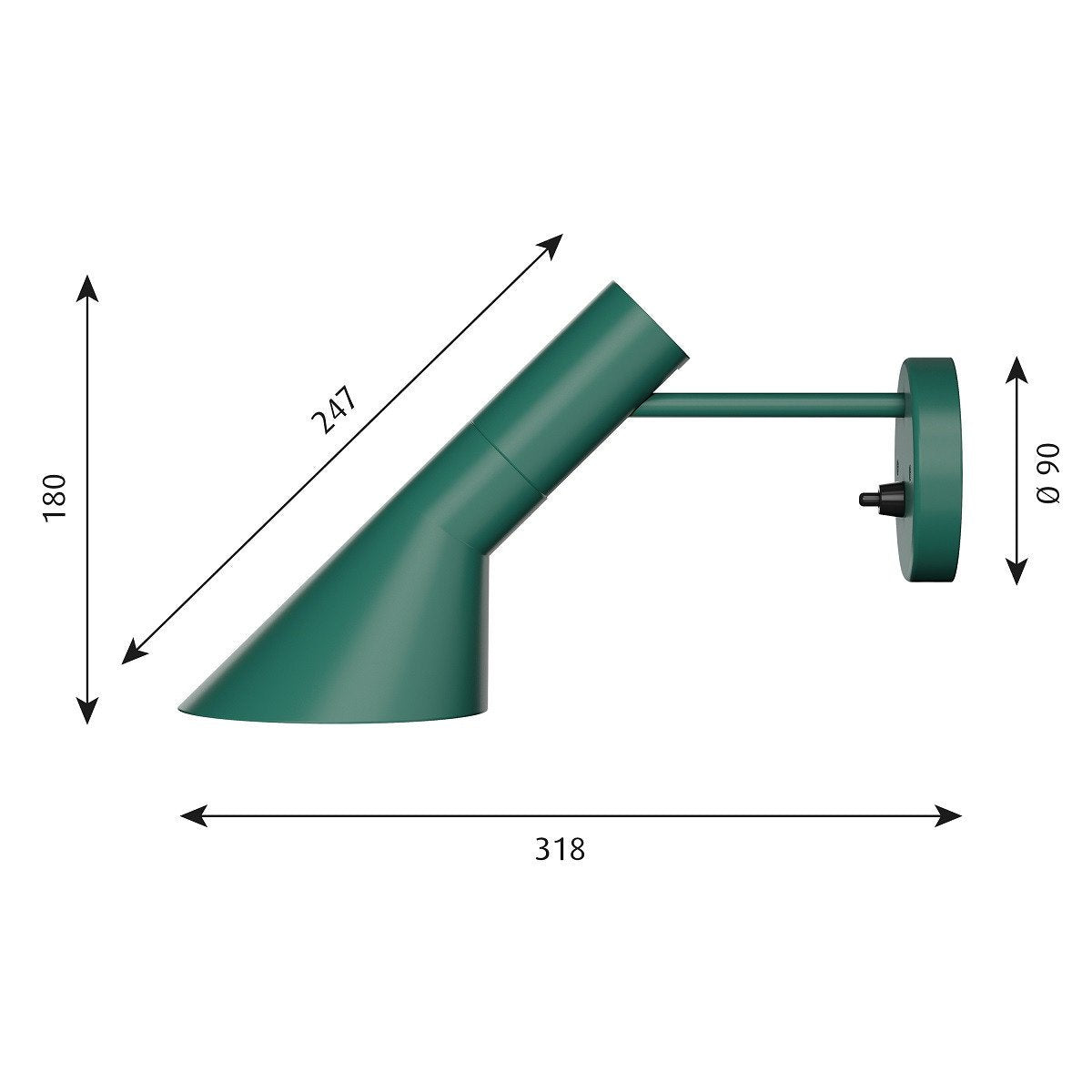 [product_category]-Louis Poulsen Aj Wall Lamp V3, Dark Green-Louis Poulsen-5714693731916-5743150526-LOU-2