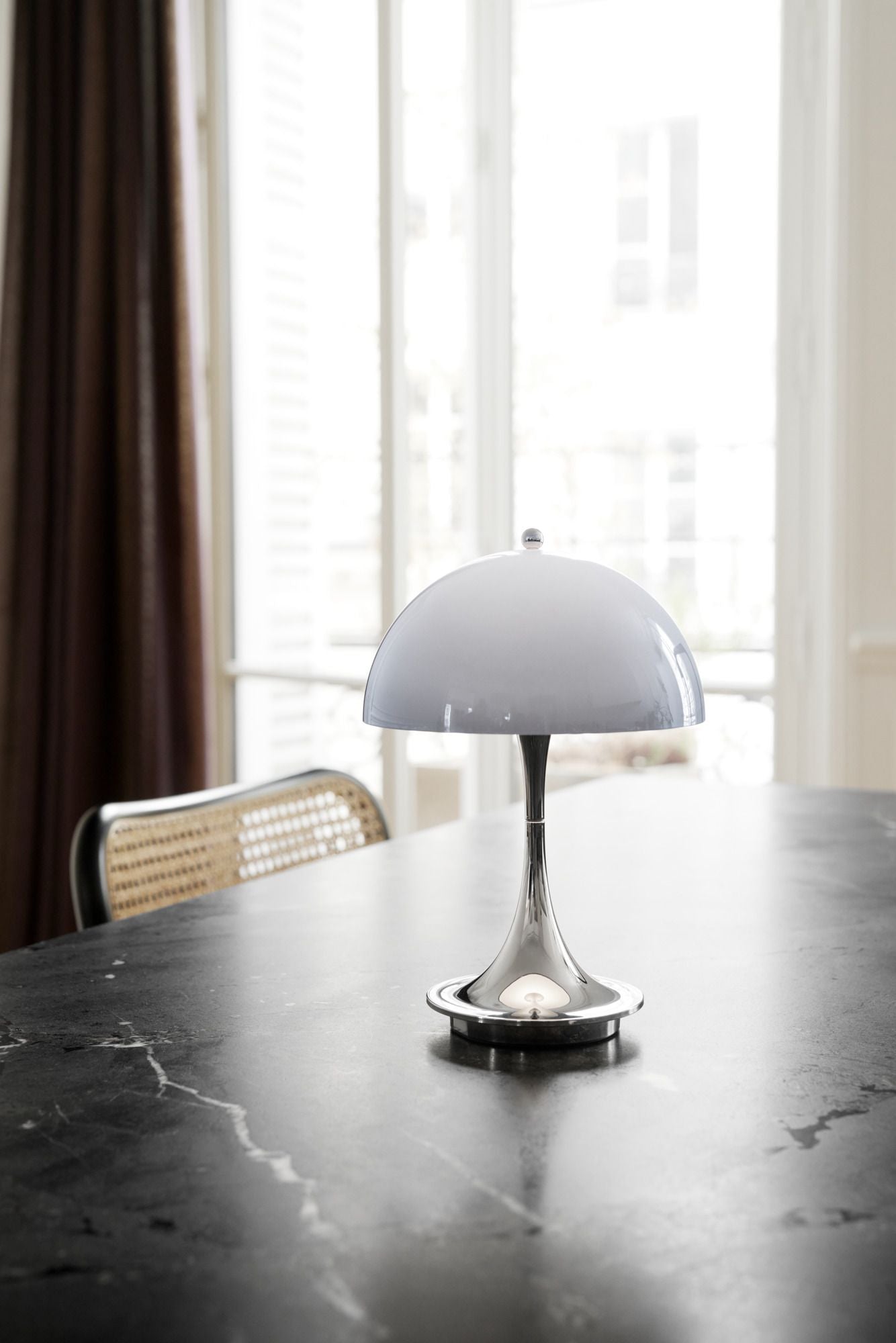 [product_category]-Louis Poulsen Panthella 320 Table Lamp E14, Grey Opal Acryl-Louis Poulsen-5714693981328-5744168012-LOU-5