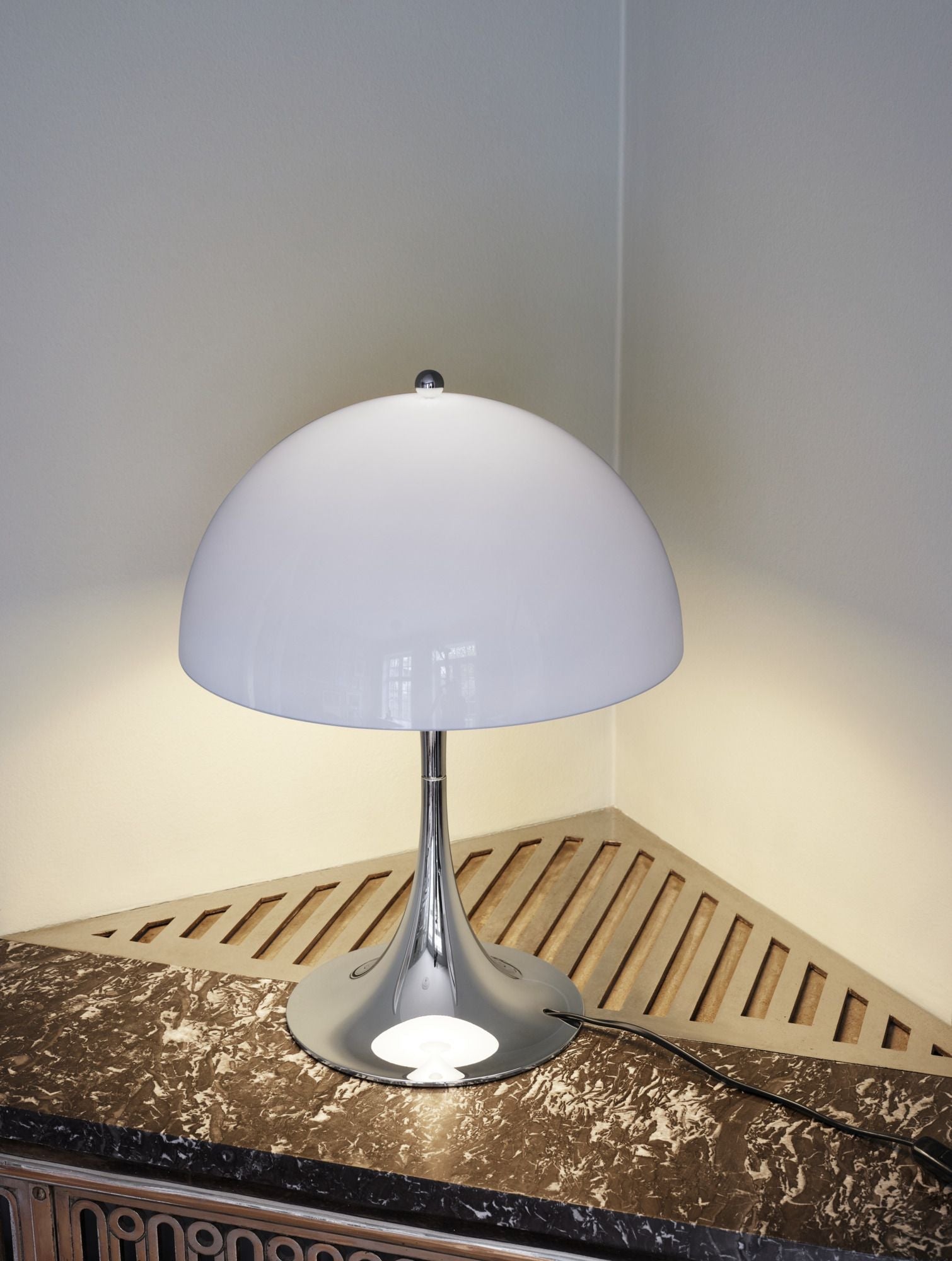 [product_category]-Louis Poulsen Panthella 320 Table Lamp E14, Grey Opal Acryl-Louis Poulsen-5714693981328-5744168012-LOU-7