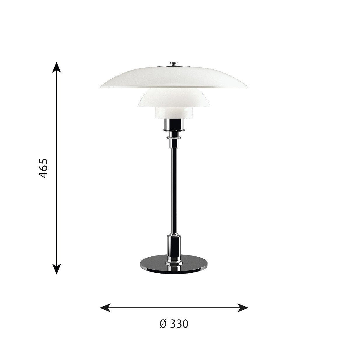 [product_category]-Louis Poulsen Ph 3 1/2 2 1/2 Glass Table Lamp High Gloss Chrome Plated-Louis Poulsen-5703411569702-5744166179-LOU-2