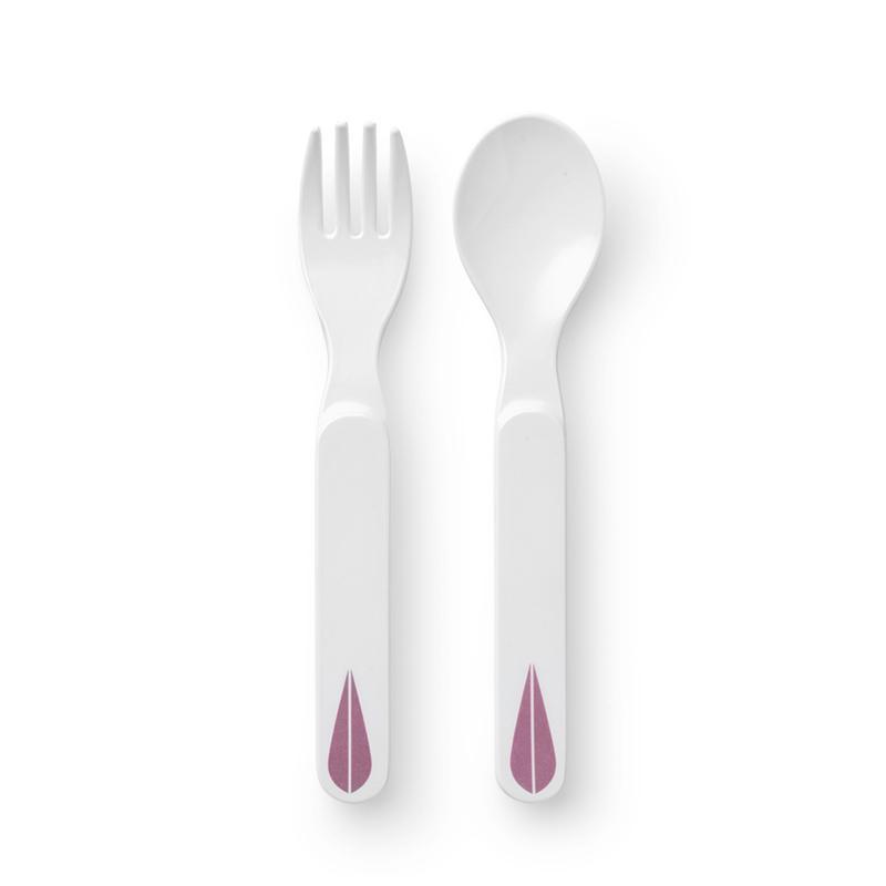 [product_category]-Lucie Kaas Arne Clausen Lotus Kids Spoon And Fork, Pink-Lucie Kaas-5711542011663-ACK01PI-LUC-1