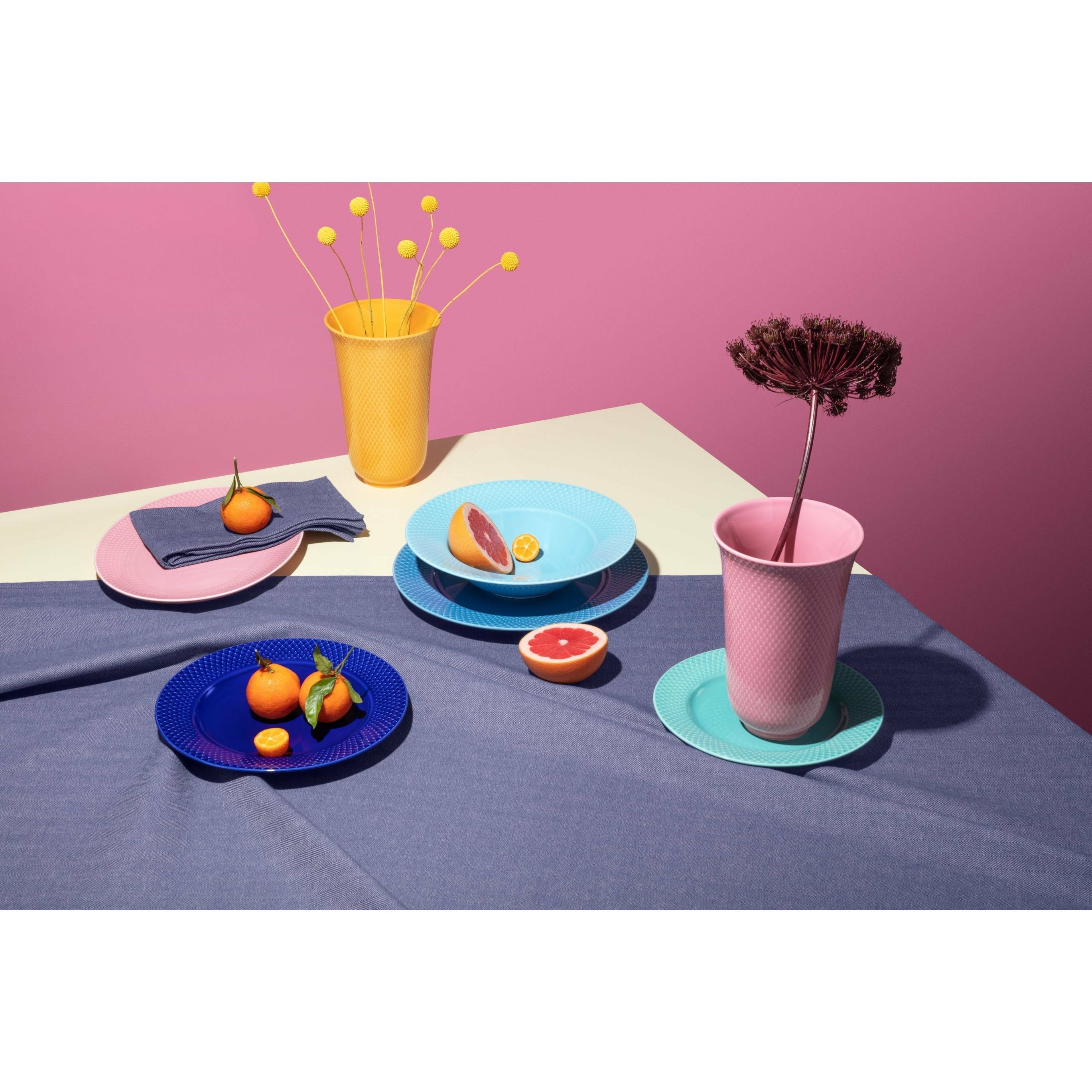 Lyngby Porcelæn Herringbone Napkins 45x45 Cm Blue, 4 Pcs.
