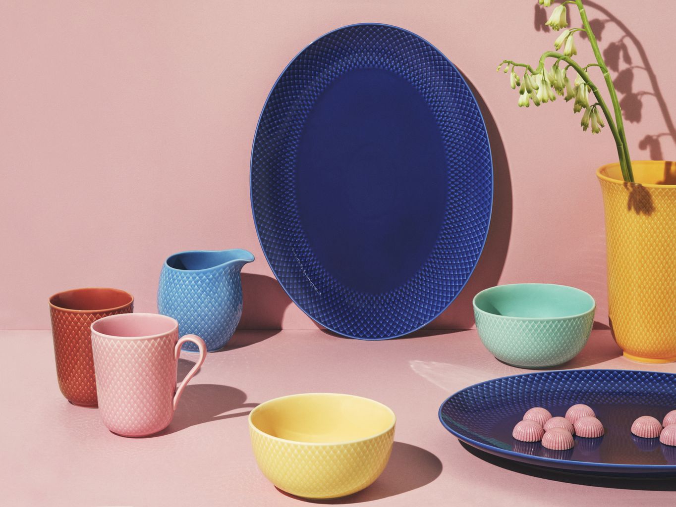 [product_category]-Lyngby Porcelæn Rhombe Color Oval Serving Plate 35x26,5, Dark Blue-Lyngby Porcelæn-5711507019536-201953-LYN-4