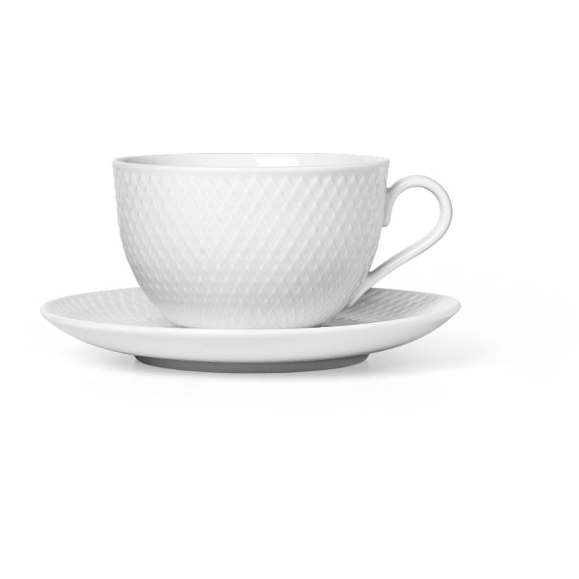 [product_category]-Lyngby Porcelæn Rhombe Teacup With Saucer 39 Cl White Porcelain-Lyngby Porcelæn-5711507012025-201202-LYN-1