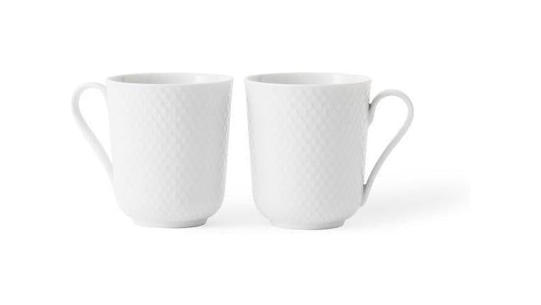[product_category]-Lyngby Rhombe Coffee Cup, White, 2 Pcs.-Lyngby Porcelæn-5711507238302-201230-LYN-1