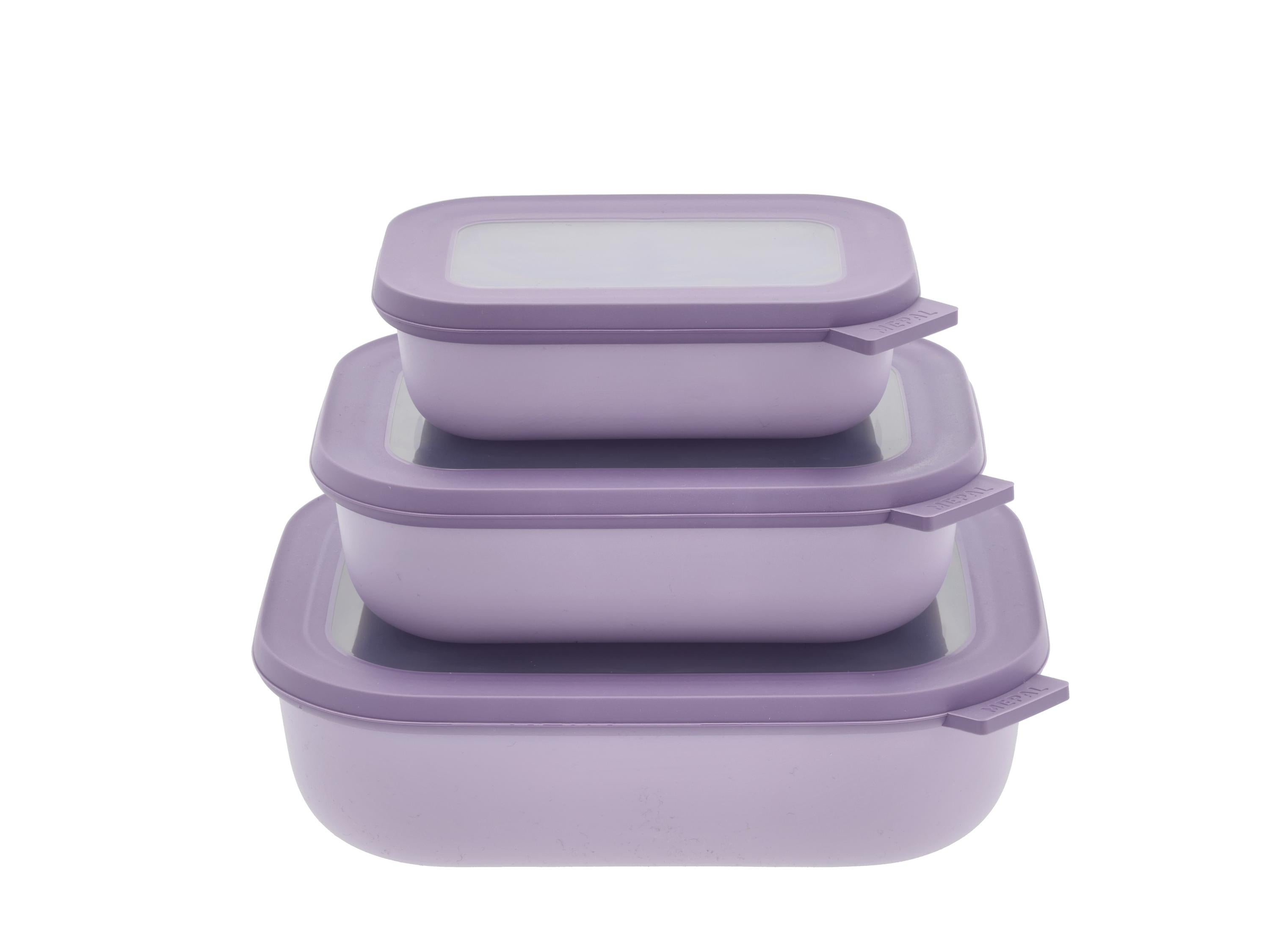 [product_category]-Mepal Cirqula Low Multi Bowl Rectangular Set Of 3, Nordic Lilac-Mepal-8720294018506-28842-MEP-1