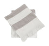 Meraki Barbarum Towel Set Of 20x100 Cm, White And Brown Stripes
