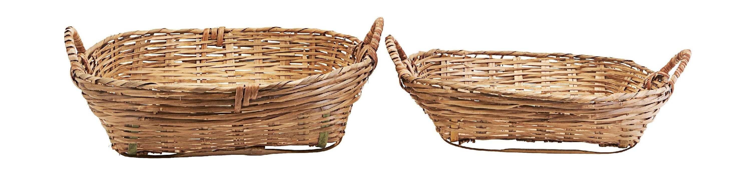[product_category]-Meraki Tradition Storage Basket Made Of Bamboo Set Of 2, øx H 50x18 & 45x14 Cm-Meraki-5707644536814-312430204-MER-1