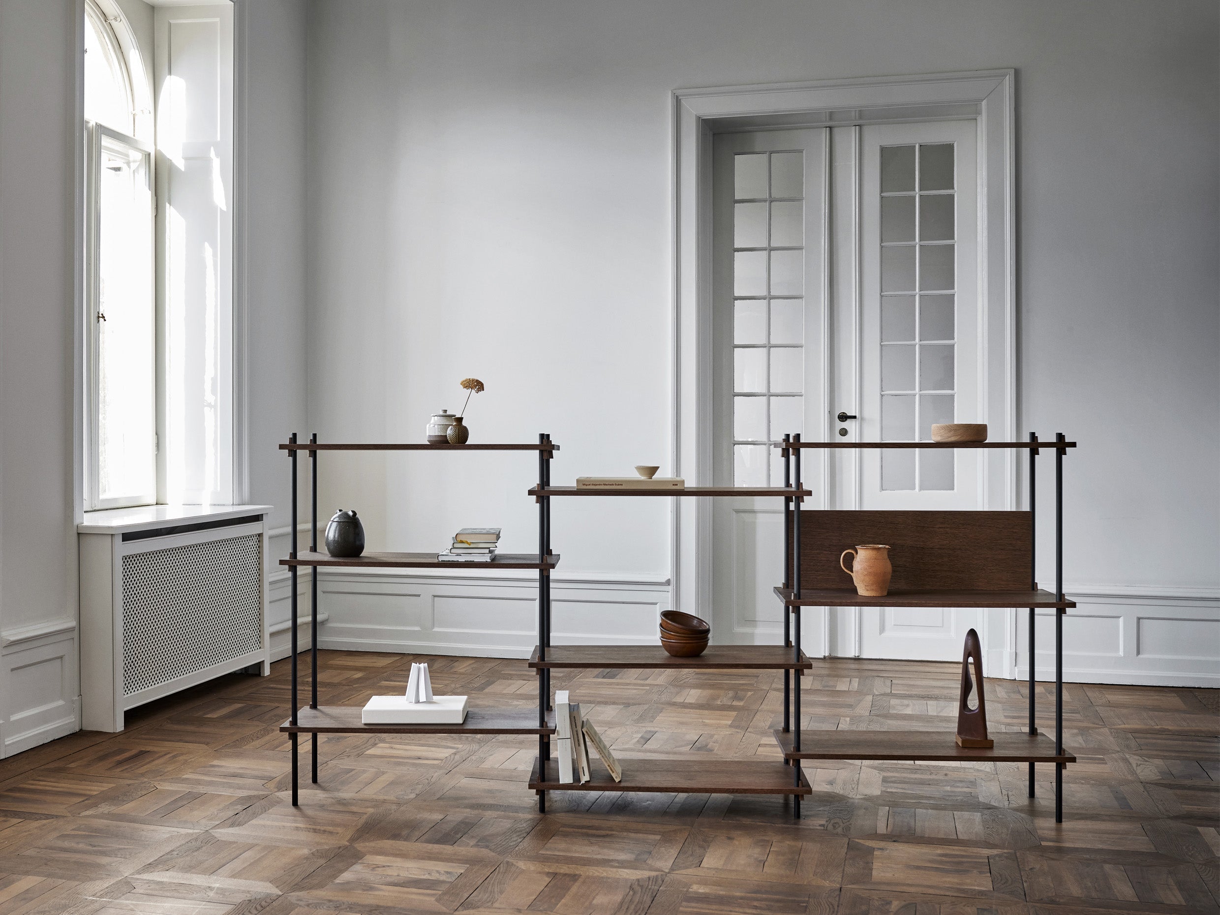 [product_category]-Moebe Shelving System S.115.1.A, Smoked Oak/Black-Moebe-5713520011566-S.115.1.A.SO.BL-MOE-30