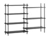 Moebe Shelving System S.115.2.A, Black/Black