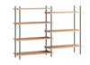 Moebe Shelving System S.115.2.A, Oak/Pine Green