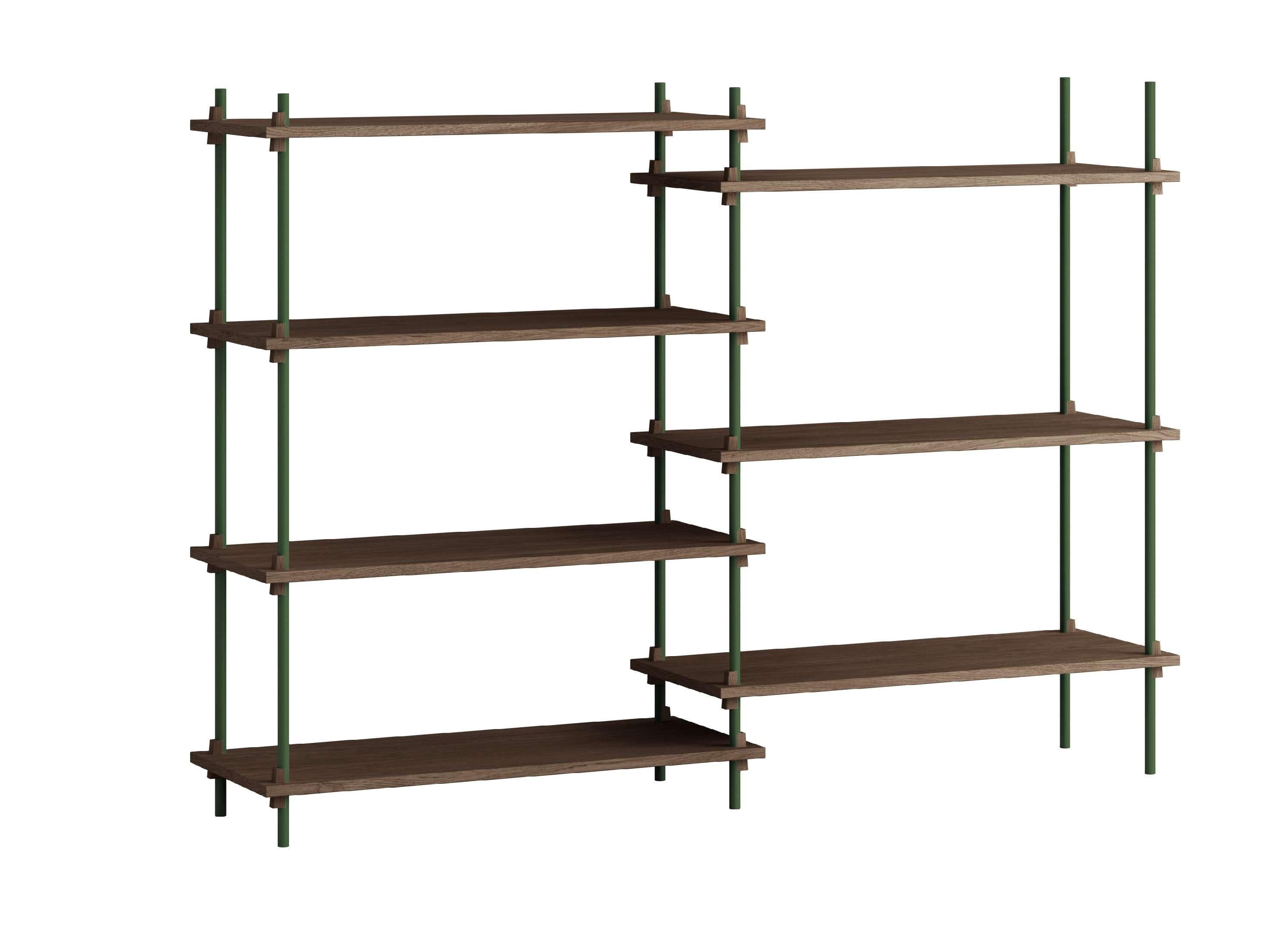 [product_category]-Moebe Shelving System S.115.2.A, Smoked Oak/Pine Green-Moebe-5713520013546-S.115.2.A.SO.PG-MOE-13