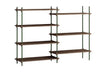 Moebe Shelving System S.115.2.A, Smoked Oak/Pine Green
