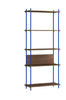 Moebe Shelving System S.200.1.A, Smoked Oak/Deep Blue