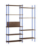 Moebe Shelving System S.200.2.A, Smoked Oak/Deep Blue
