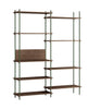 Moebe Shelving System S.200.2.A, Smoked Oak/Pine Green