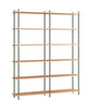 Moebe Shelving System S.200.2.B, Oak/Pine Green