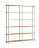 Moebe Shelving System S.200.2.B, Oak/Warm Grey