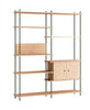 Moebe Shelving System S.200.2.C, Oak/Pine Green