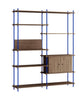 Moebe Shelving System S.200.2.C, Smoked Oak/Deep Blue