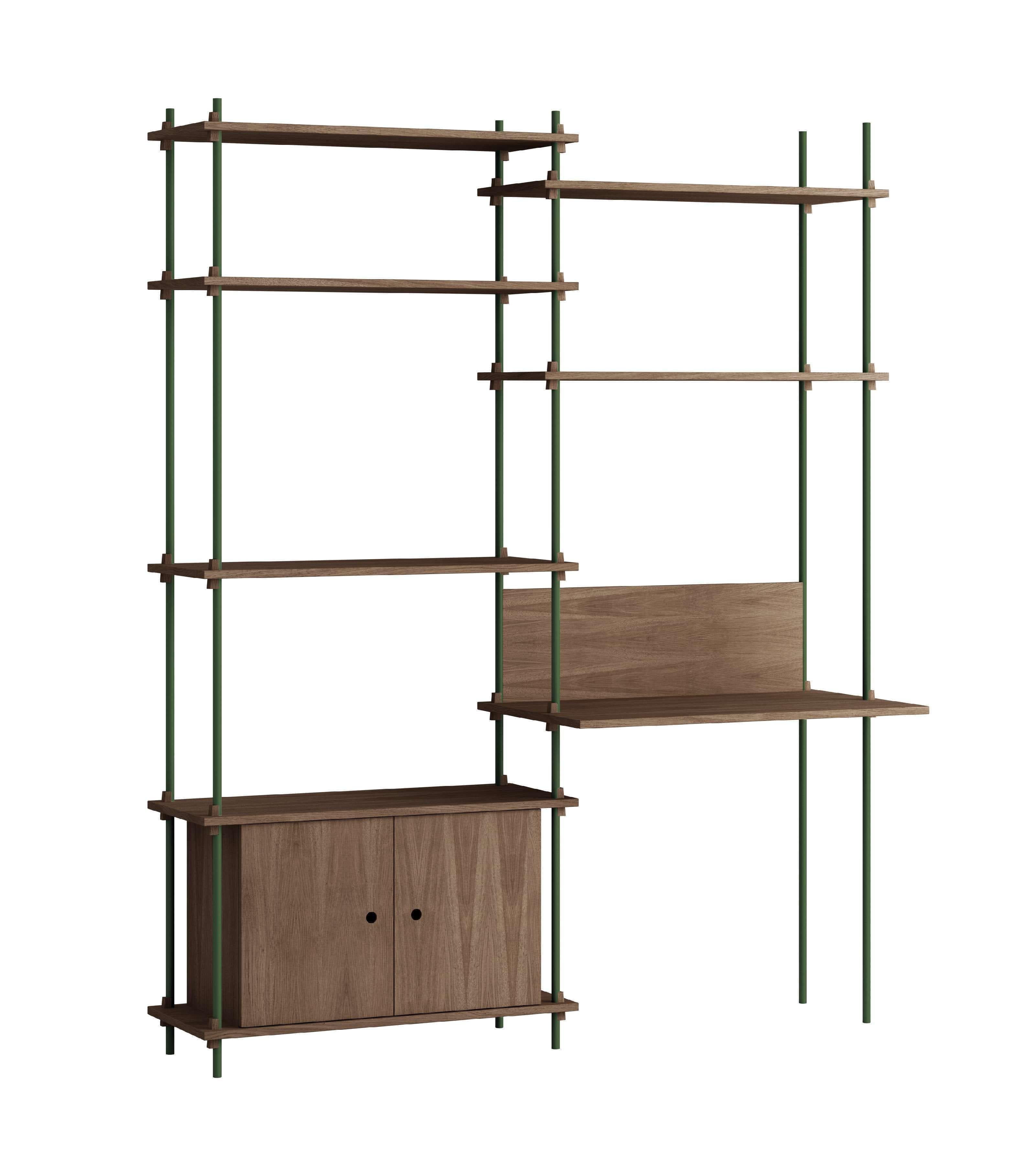 [product_category]-Moebe Shelving System S.200.2.E, Smoked Oak/Pine Green-Moebe-5713520013621-S.200.2.E.SO.PG-MOE-1