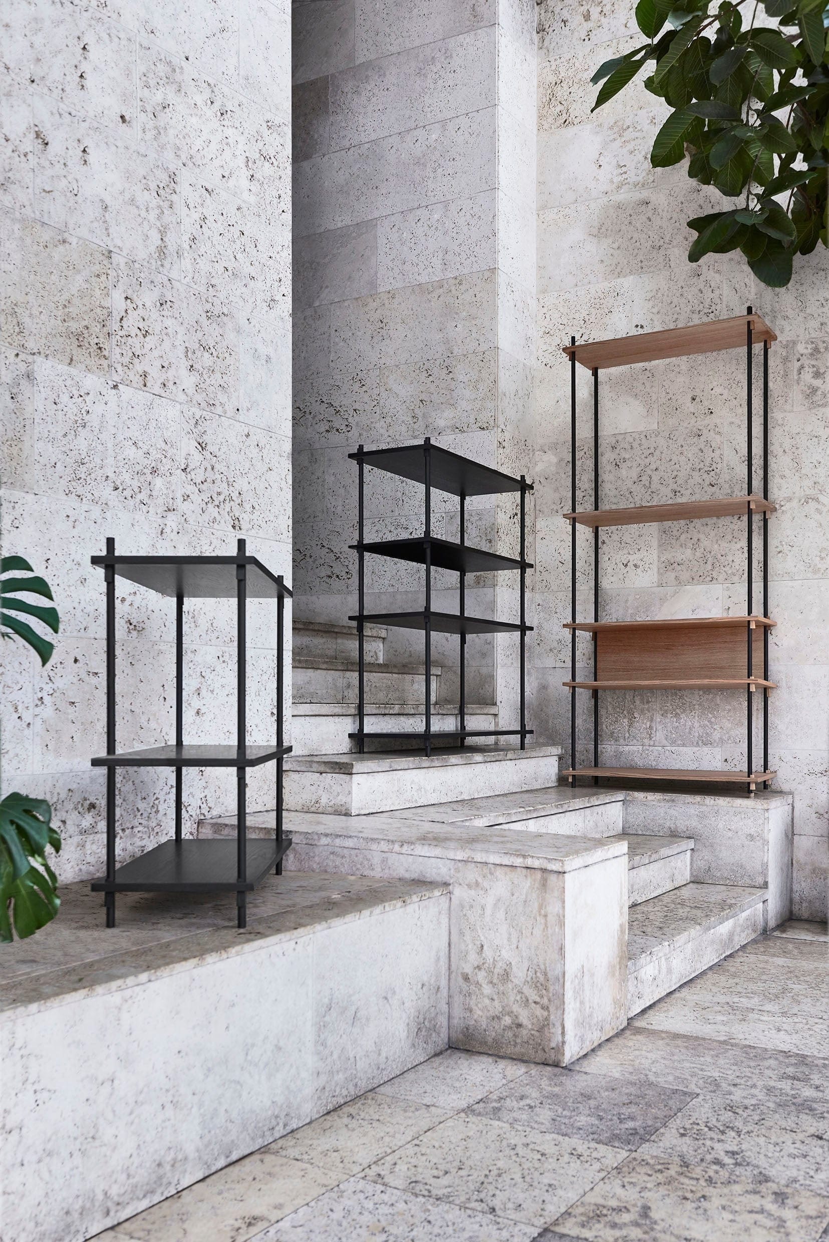 [product_category]-Moebe Shelving System S.200.2.G, Oak/Black-Moebe-5713520005695-S.200.2.G.OA.BL-MOE-23