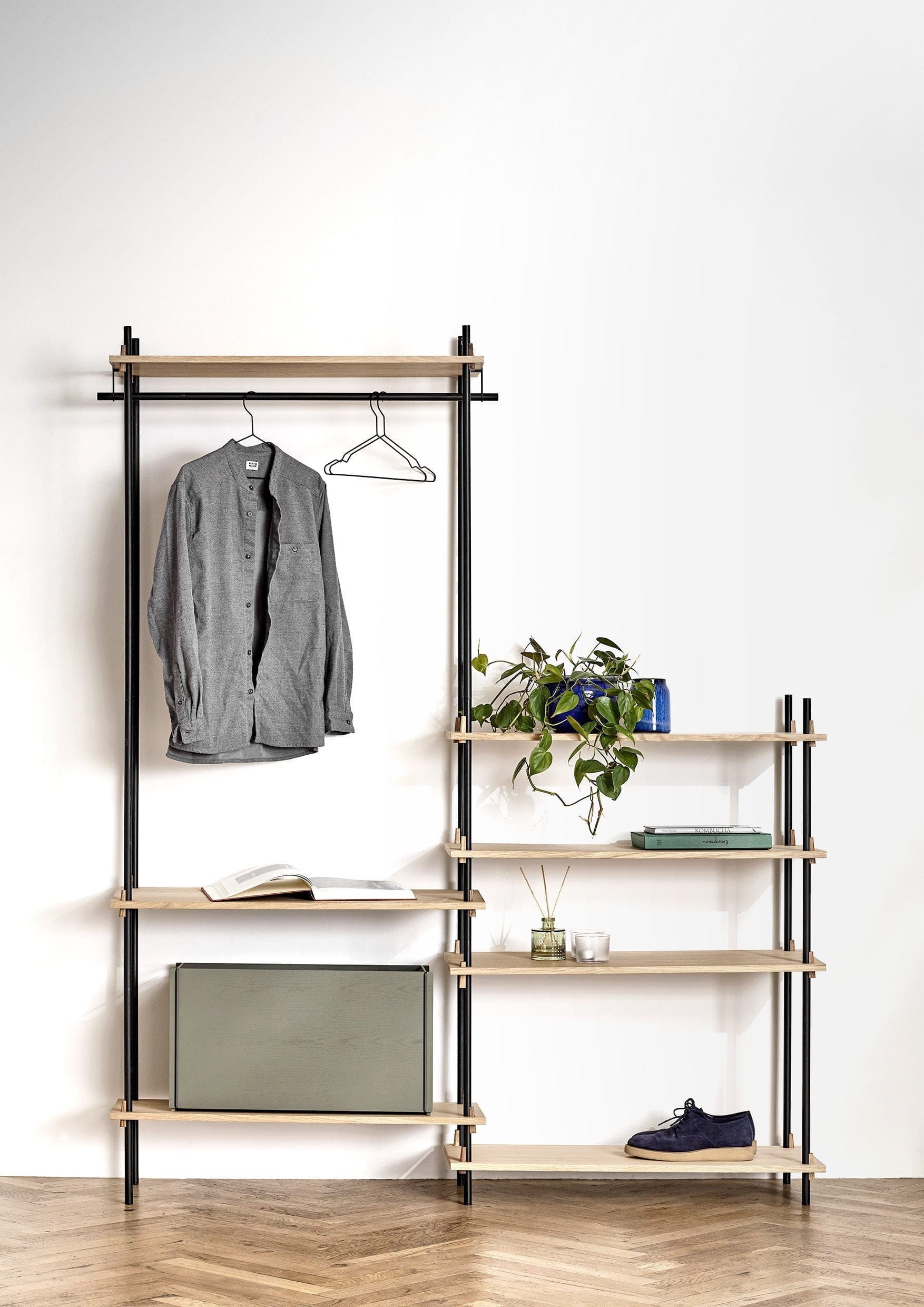 [product_category]-Moebe Shelving System S.200.2.G, Oak/Black-Moebe-5713520005695-S.200.2.G.OA.BL-MOE-33