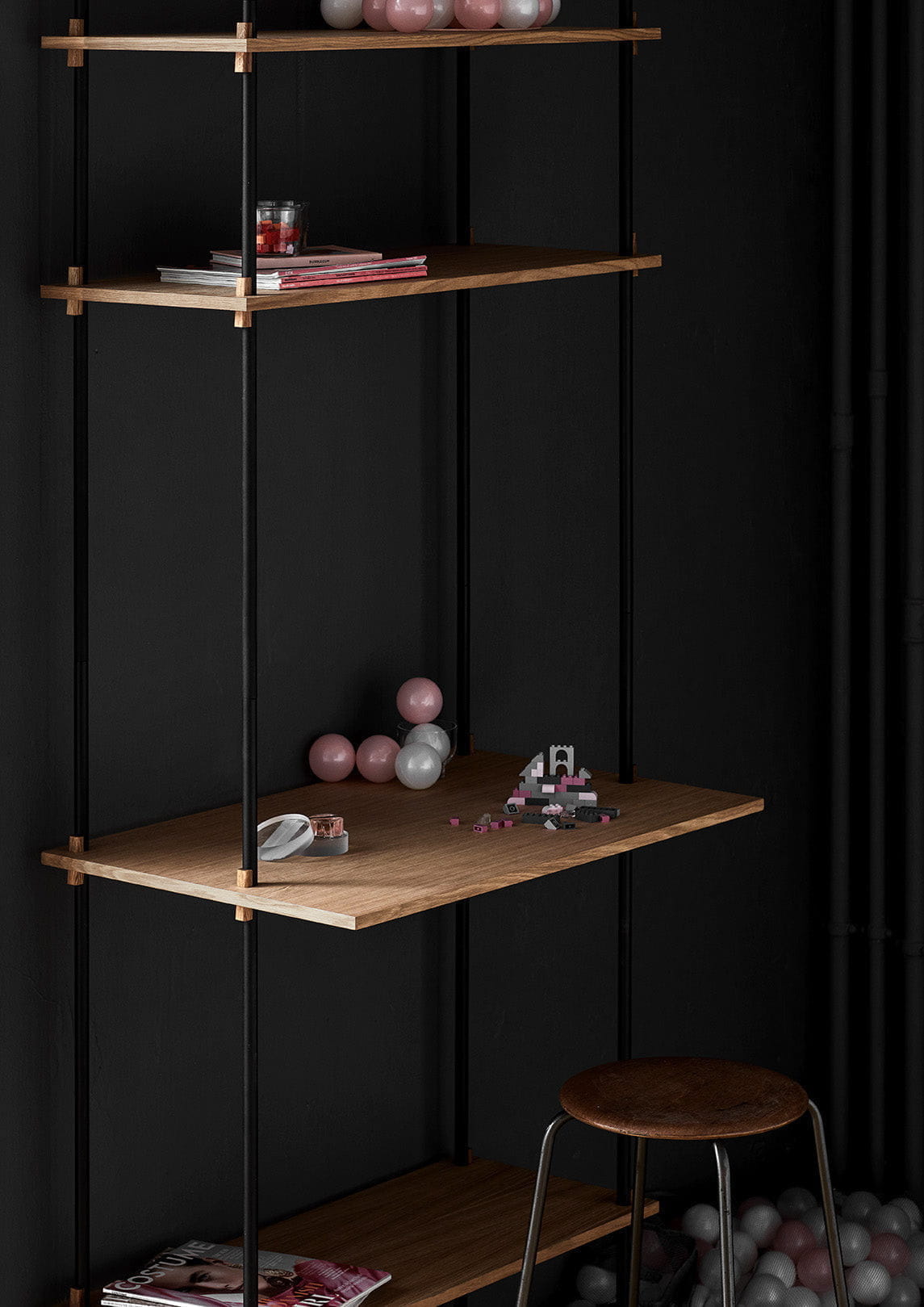 [product_category]-Moebe Shelving System S.200.2.G, Oak/Black-Moebe-5713520005695-S.200.2.G.OA.BL-MOE-40