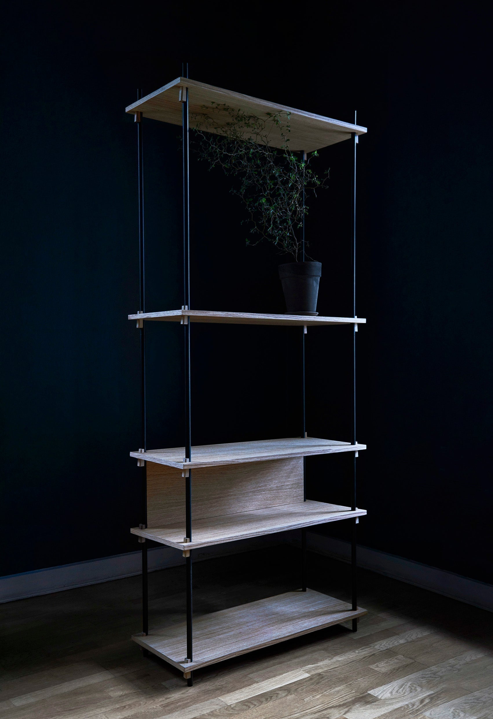 [product_category]-Moebe Shelving System S.200.2.G, Oak/Black-Moebe-5713520005695-S.200.2.G.OA.BL-MOE-62