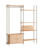 Moebe Shelving System S.200.2.G, Oak/Warm Grey