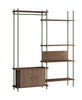 Moebe Shelving System S.200.2.G, Smoked Oak/Pine Green