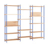 Moebe Shelving System S.200.3.A, Oak/Deep Blue
