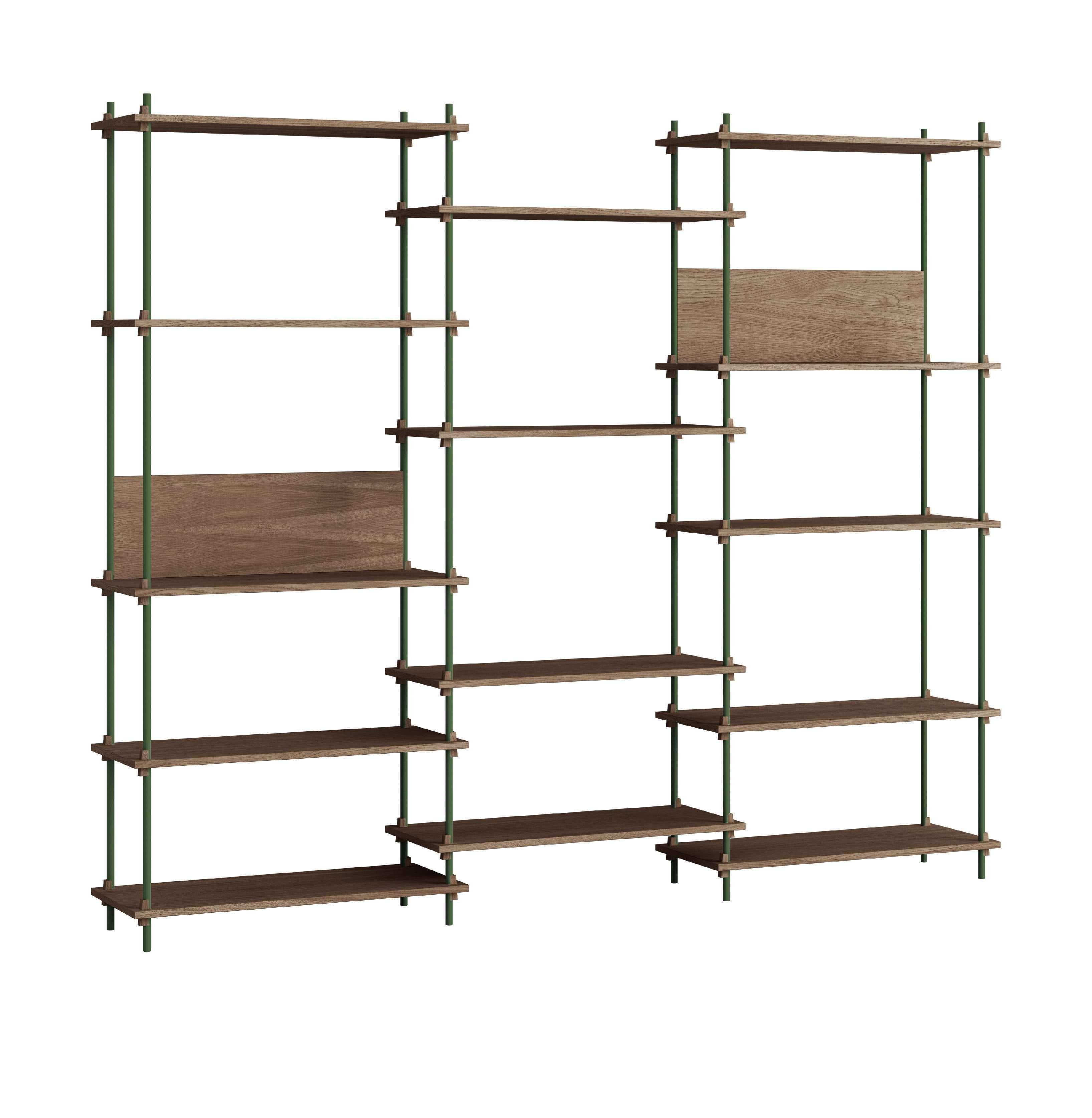 [product_category]-Moebe Shelving System S.200.3.A, Smoked Oak/Pine Green-Moebe-5713520013782-S.200.3.A.SO.PG-MOE-1